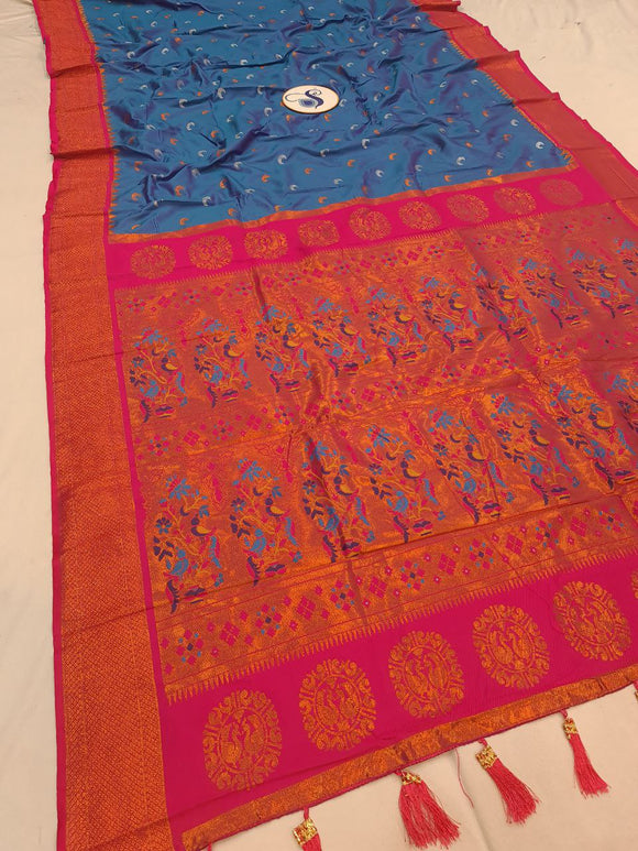 Maharani Chandrakor  Semi Paithani Saree- MA5 B