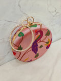 Paithani Circle Clutch Silver Zari PR1 A182