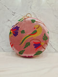 Paithani Circle Clutch Silver Zari PR1 A183