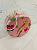 Paithani Circle Clutch Silver Zari PR1 A183