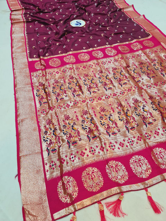 Maharani Chandrakor  Semi Paithani Saree- MA5 I