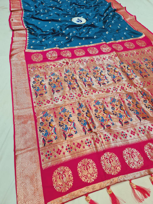 Maharani Chandrakor  Semi Paithani Saree- MA5 J