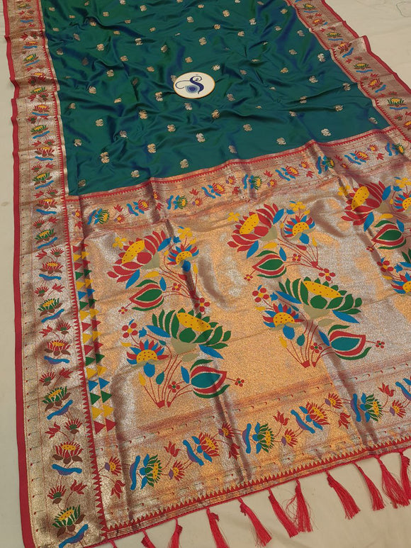 Lotus Border Paithani Saree- VV5 A