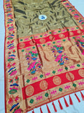 Lotus Border Tissue Paithani Saree- VV4 B