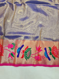 Lotus Border Tissue Paithani Saree- VV4 C