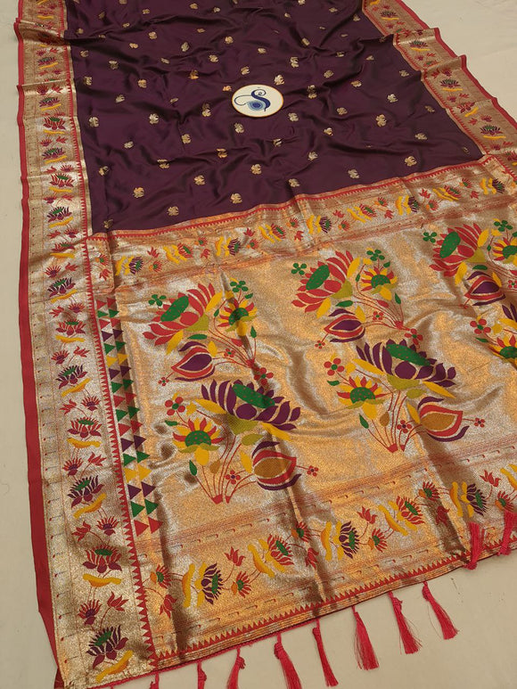 Lotus Border Paithani Saree- VV5 C