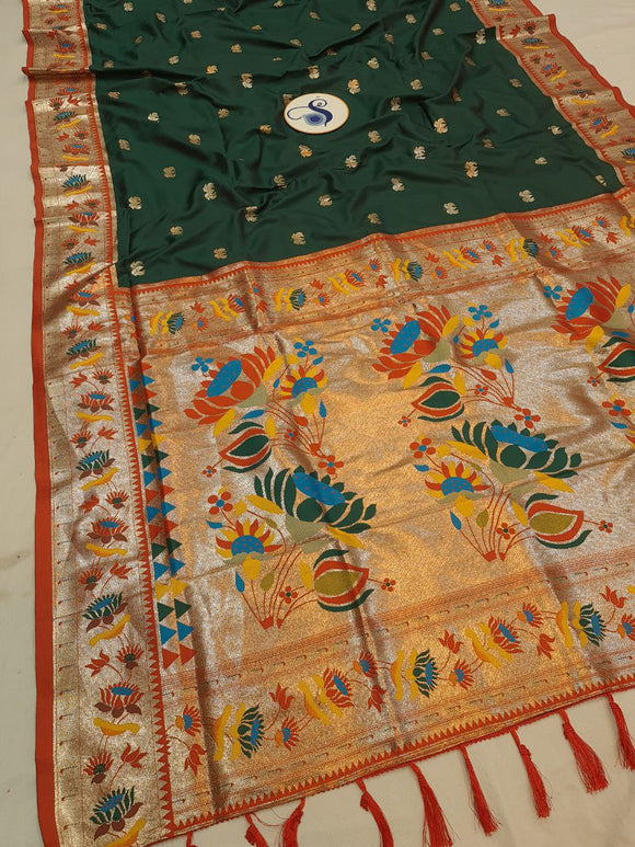 Lotus Border Paithani Saree- VV5 D
