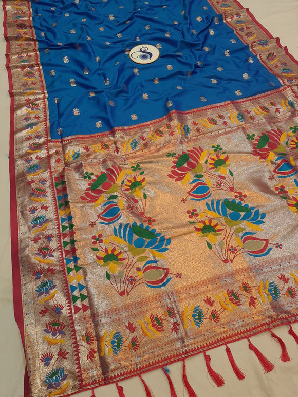 Lotus Border Paithani Saree- VV5 E