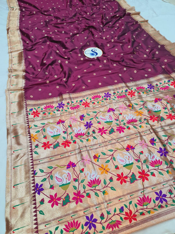 Hamsa Single Muniya Paithani Saree- MA6 C