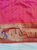 Mor Popat Brocket Pure Paithani Saree - 100 % Pure Silk & Handmade saree