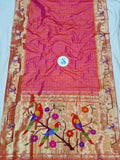 Mor Popat Brocket Pure Paithani Saree - 100 % Pure Silk & Handmade saree