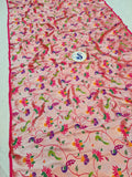 Paithani Blouse Piece- Pink Silver Zari fabric- 1 Meter PF1 U