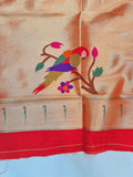 Paithani Blouse Piece - Red & Golden Zari -1 Meter PZF1 P