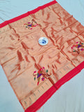 Paithani Blouse Piece - Red & Golden Zari -1 Meter PZF1 P