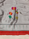 Paithani Blouse Piece - Silver Zari -1 Meter PZF1 A6