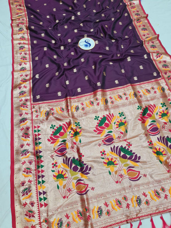 Lotus Border Paithani Saree- VV5 C