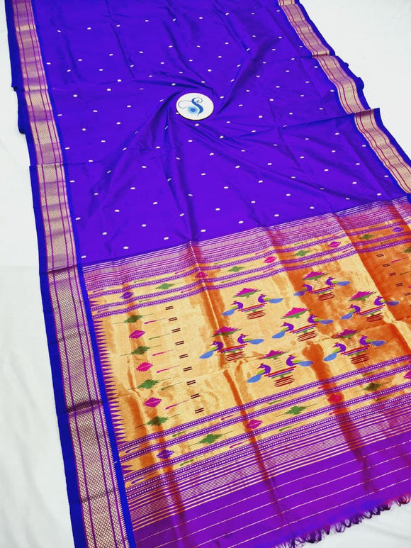 Double Pallu Paithani - 100 % Pure Silk Handloom Saree DPP1 A12