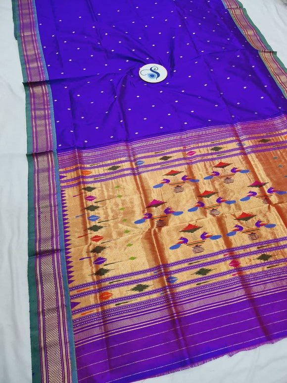 Double Pallu Paithani - 100 % Pure Silk Handloom Saree DPP1 A18