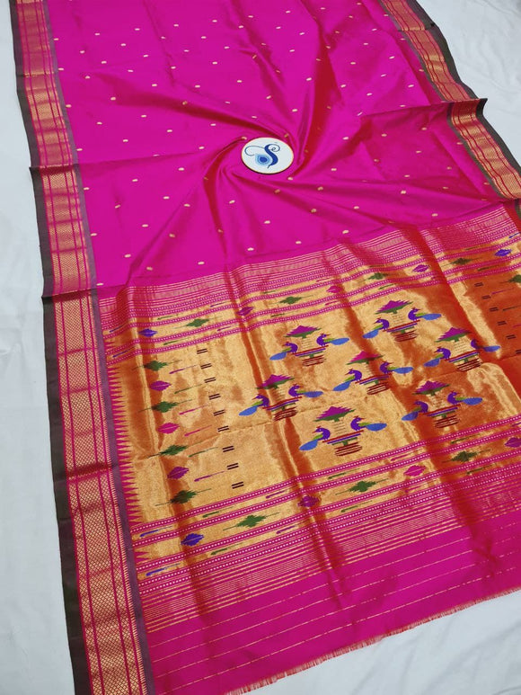Double Pallu Paithani - 100 % Pure Silk Handloom Saree DPP1 A19