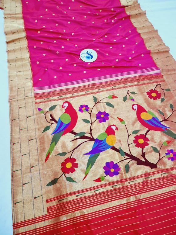 Triple Muniya Paithani - 100 % Natural Silk & Handmade saree – Shankari  Paithani