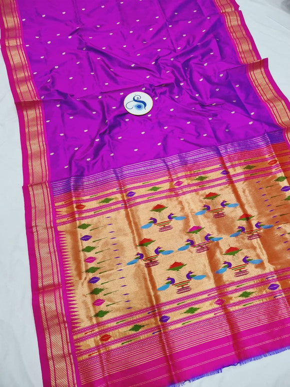 Double Pallu Paithani - 100 % Pure Silk Handloom Saree DPP1 A34