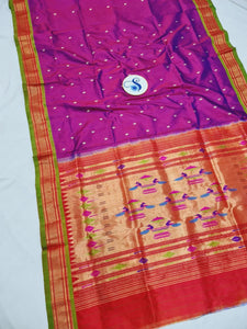 Double Pallu Paithani - 100 % Pure Silk Handloom Saree DPP1 A35