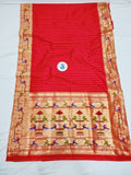 Mor Popat Brocket Paithani Sarees With Blouse Piece - 100 % Natural Silk & Handmade saree