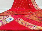 Brocket Big Border -Semi Paithani Saree- Soft