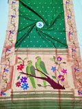Mor Popat Brocket Pure Paithani Saree - 100 % Pure Silk & Handmade saree