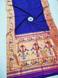 Mor Popat Brocket Paithani Sarees - 100 % Natural Silk & Handmade saree