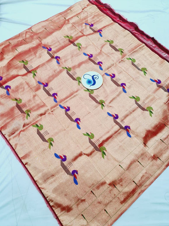 Paithani Blouse Piece - 100 % Natural Silk + zari & Handmade- Pre-booking only