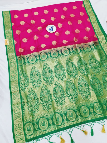 Lovely Pure Handloom Banarasi Kora Silk Saree in Rich Butis – Siri  Collections