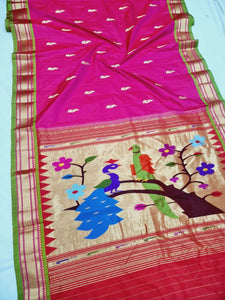 Fancy pallu Paithani - 100 % Natural Silk & Handmade saree