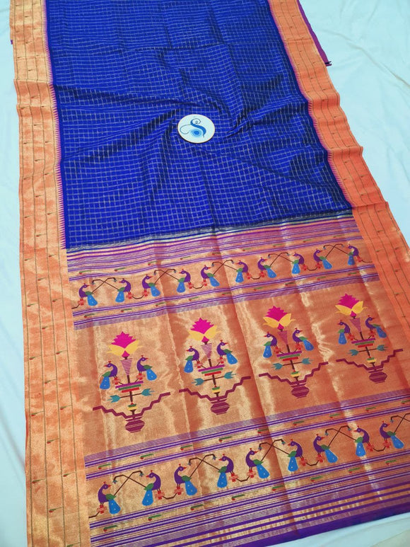 Triple Muniya Paithani - 100 % Natural Silk & Handmade saree
