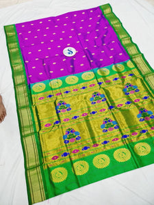Maharani Pallu Paithani Saree - 100 % Pure Silk & Handloom DM1 H