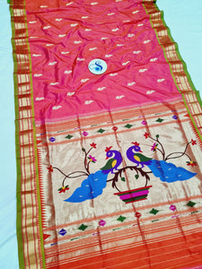 Fancy pallu Paithani- 100 % Natural Silk & Handmade saree