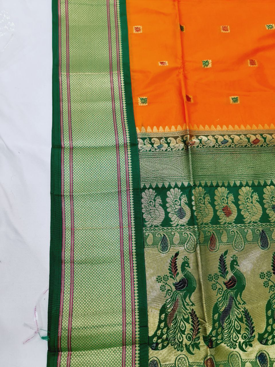 Pearl White Woven Paithani Banarasi Soft Silk Designer Saree Online  FABSA21522 FABANZA UK