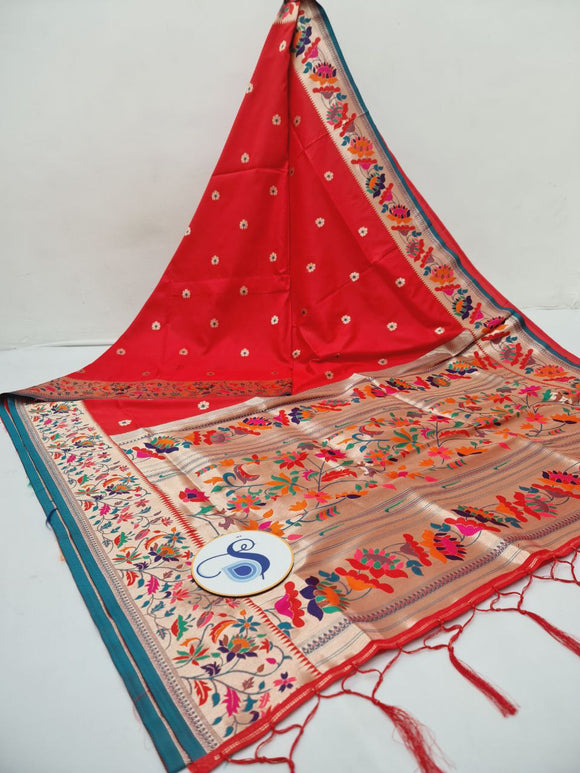 Shankari Brocket Big Border Paithani Saree- MK7 B Soft
