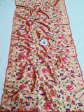 Paithani Blouse Piece- Red Golden Zari fabric- 1 Meter PF1 K