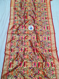 Paithani Blouse Piece- Red Golden Zari fabric- 1 Meter PF1 L