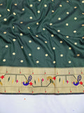 Paithani Blouse Piece fabric Green- 1 Meter PF1 R