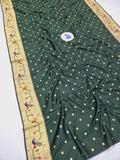 Paithani Blouse Piece fabric Green- 1 Meter PF1 R