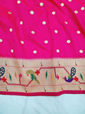 Paithani Blouse Piece fabric Pink- 1 Meter PF1 T