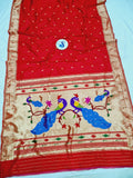 Single Muniya Pure Paithani - 100 % Pure Silk & Handwoensaree
