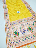 Shankari Brocket Big Border Paithani Saree- Yellow MB7 I Soft