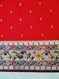 Shankari Brocket Big Border Paithani Saree- Red MB7 G Soft