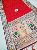 Shankari Brocket Big Border Paithani Saree- Red MB7 G Soft