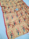 Paithani Fabric - Soft Golden Zari Fabric- 1 Meter PF1 X