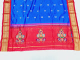Blue Paithani Dupatta - Pure Silk Powerloom SLV3 I