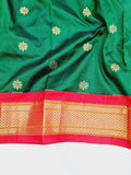 Green Paithani Dupatta - Pure Silk Powerloom SLV3 D